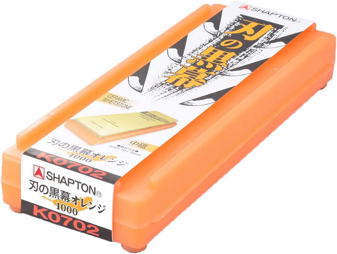 SHAPTON Kuromaku Orange #1000 Medium Grit Whetstone – Made in Japan Ceramic Sharpening Stone with Case from Japan