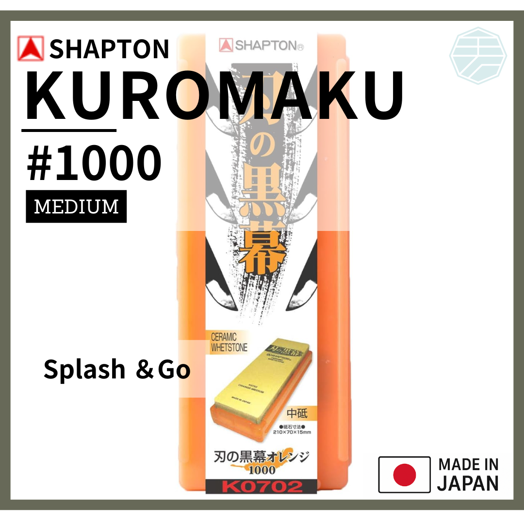 SHAPTON Kuromaku Orange #1000 Medium Grit Whetstone – Made in Japan Ceramic Sharpening Stone with Case from Japan