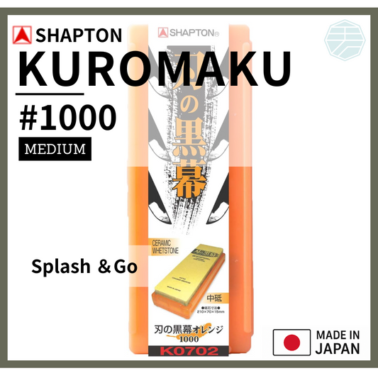 SHAPTON Kuromaku Orange #1000 Medium Grit Whetstone – Made in Japan Ceramic Sharpening Stone with Case from Japan